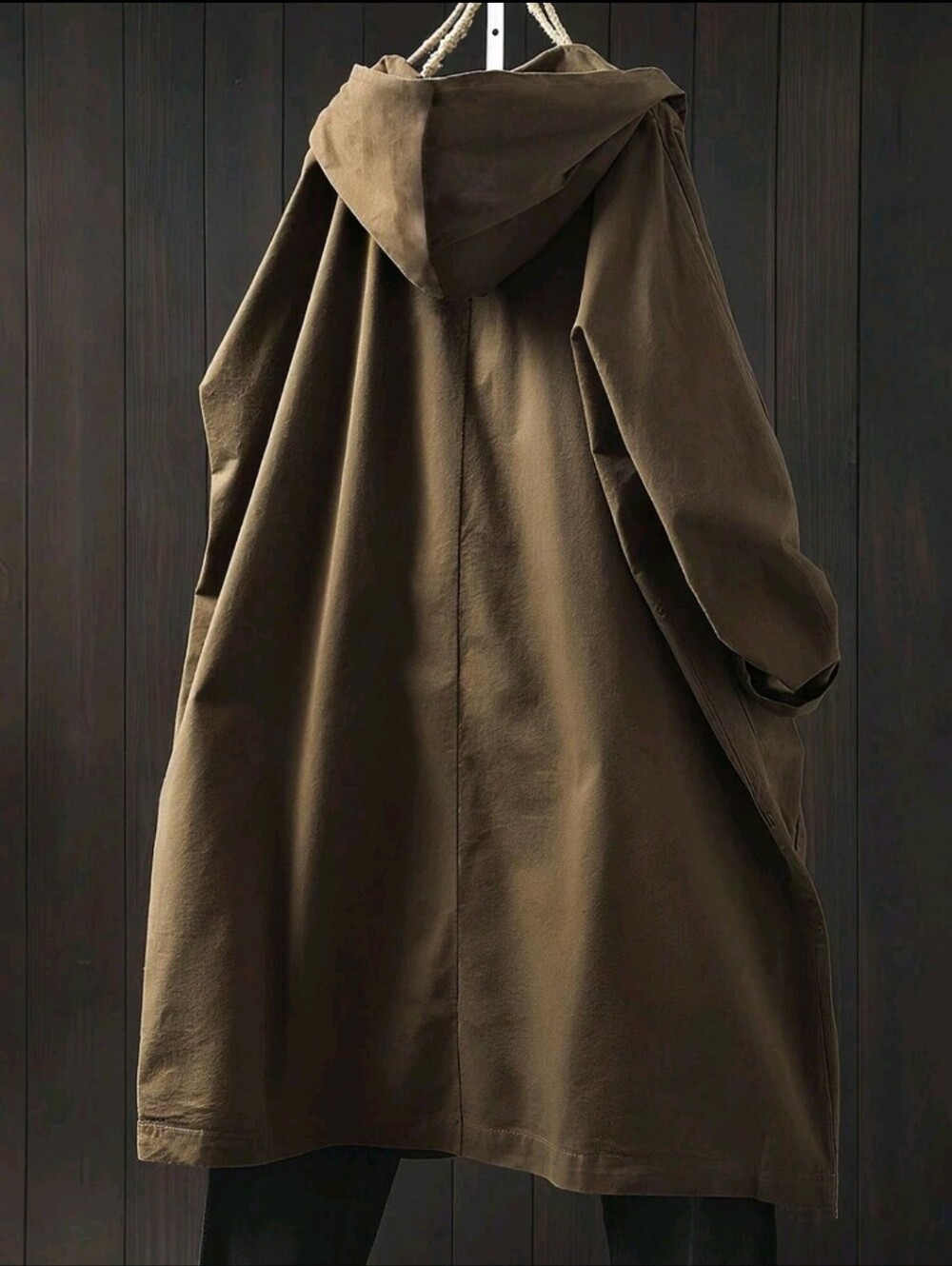 SALE ** BRAND NEW ** Hooded Long Dress Lightweight Coat - Brown - Picture 2 of 2